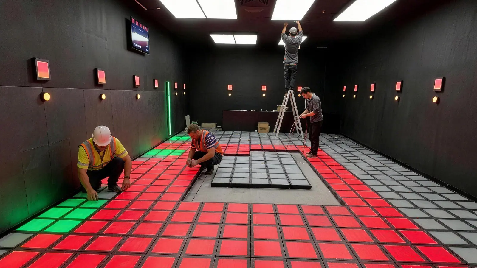 Interactive LED floor installation in FEC