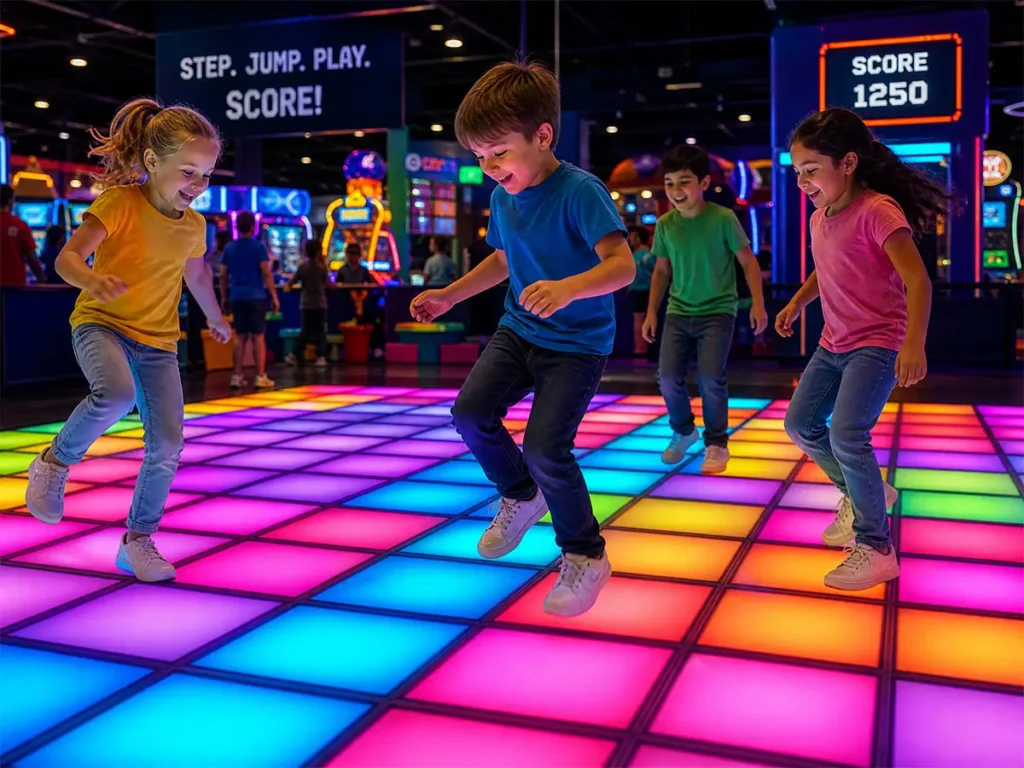 Interactive floor game system for FEC