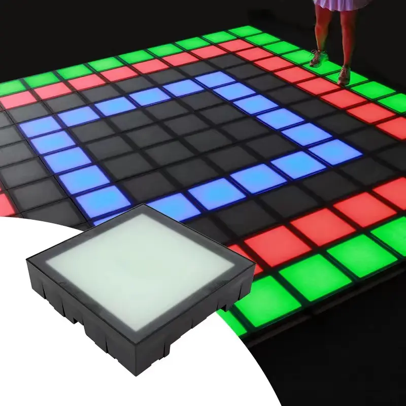 Modular LED interactive floor panels for commercial gaming system
