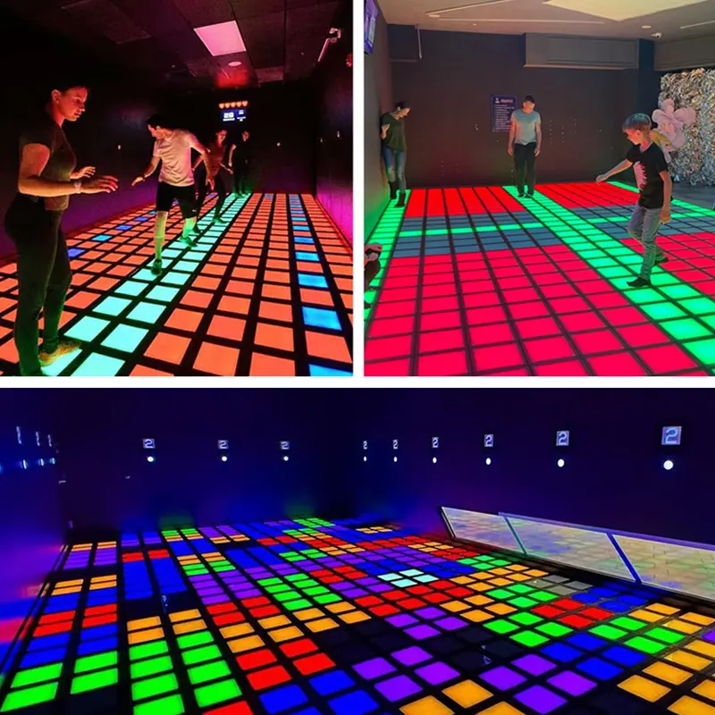 Multiplayer interactive floor games experience in FEC center