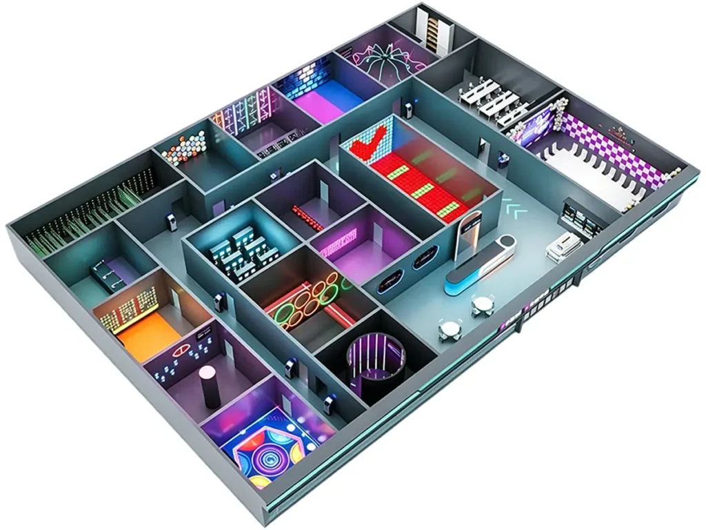 interactive floor games size requirements