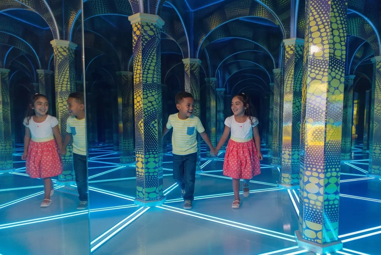 Commercial mirror maze for FECs